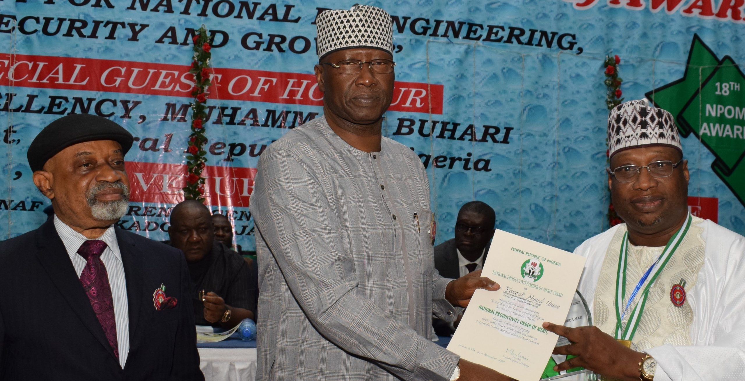 FG confers National Productivity Order of Merit Award on NAMA Director