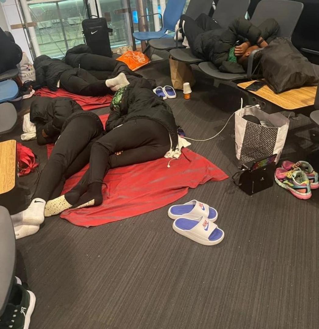 PHOTOSPEAKS: Nigeria’s Super Falconets stranded at Turkish Airport