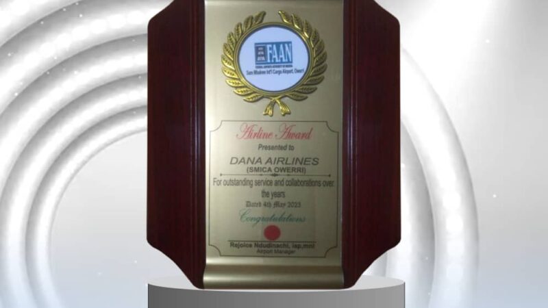 Dana Air receives award for ‘Outstanding Service and Collaborations’ 