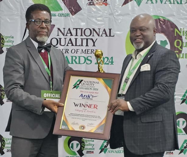 Arik Air receives prestigious award for Best Sustainable Airline Company of the Year 2024