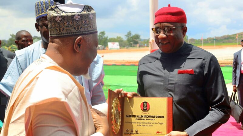 Air Peace Chairman Honoured with Prestigious Award for Outstanding Support to Nigerian Army