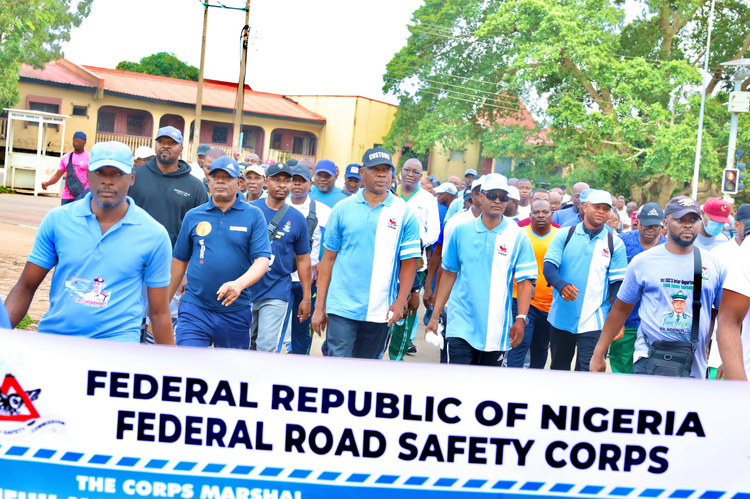 Nigeria Customs, Road Safety Corps Embark on 5km “Work-Life Balance” Walk to Strengthen Collaboration