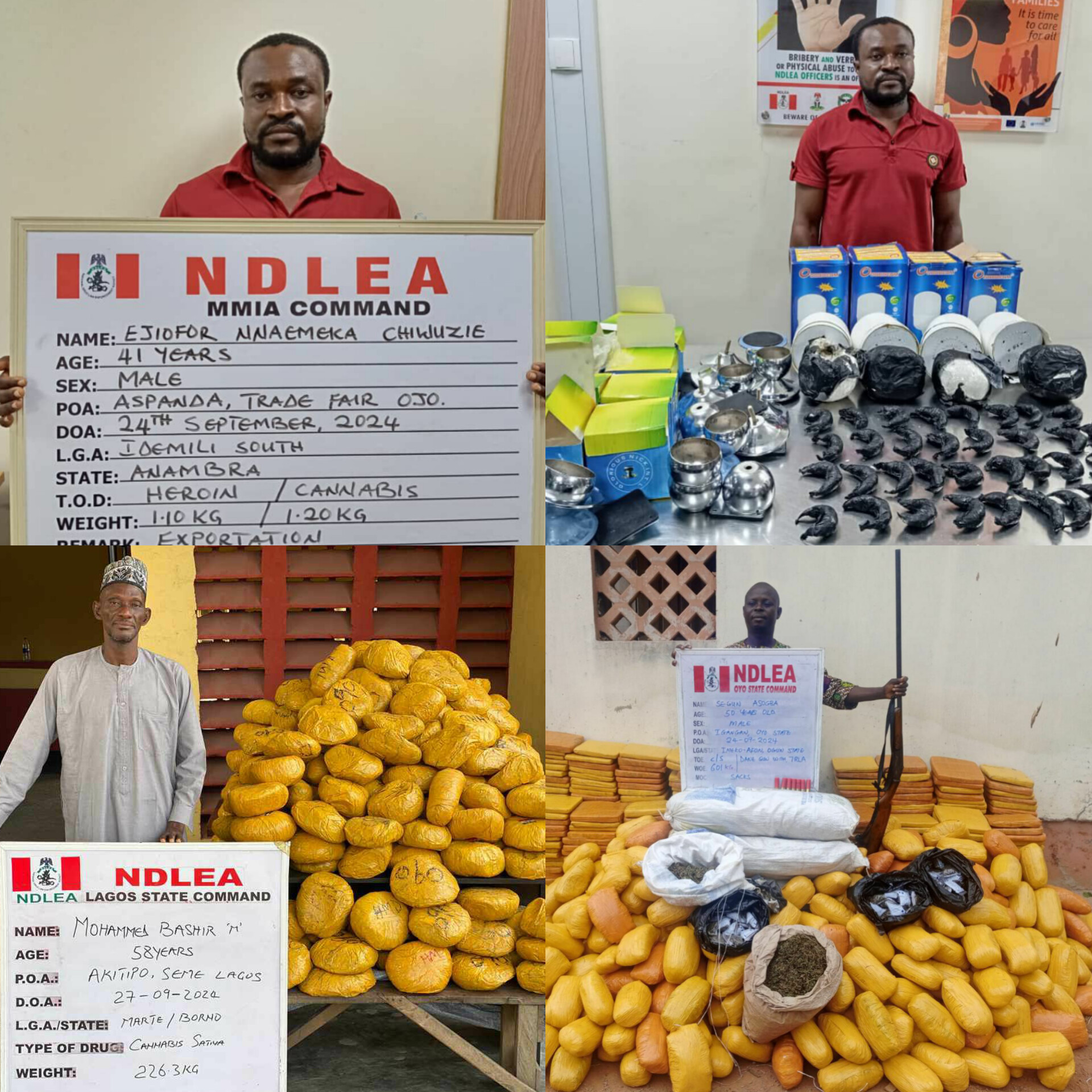 NDLEA Nabs Two Kingpins, Ex-Convicts, Foils International Drug Trafficking Operations