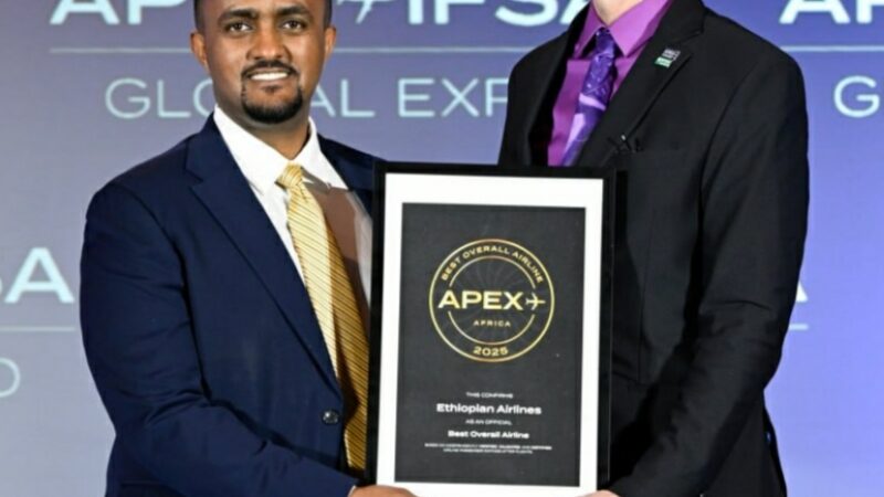 Ethiopian Airlines Wins Prestigious ‘Best Overall in Africa’ Award at 2025 APEX Passenger Choice Awards