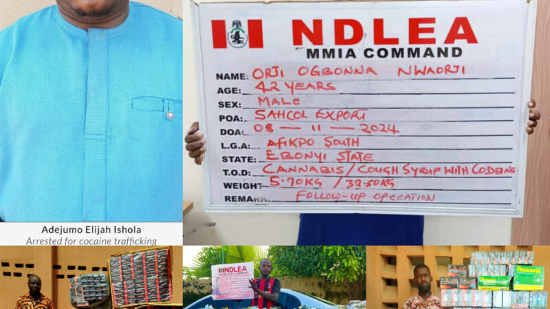 NDLEA Cracks Down on Drug Syndicates: Six Kingpins Arrested, Massive Hauls of Cocaine, Opioids Recovered