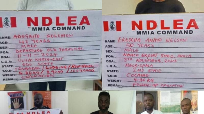 NDLEA Foils International Drug Trafficking Attempts, Arrests Masterminds in Lagos, Abuja