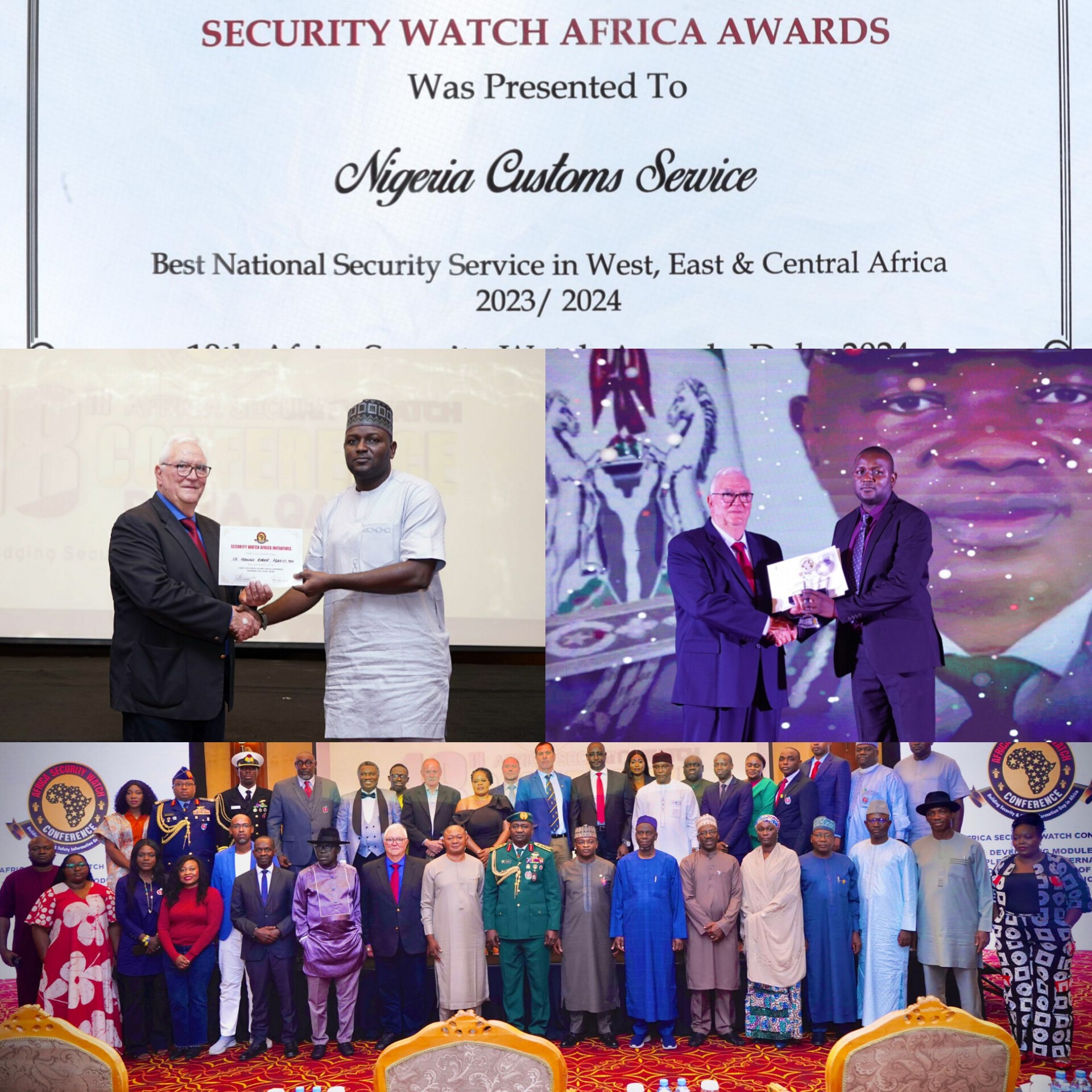 Nigeria Customs Shines at Africa Security Watch Conference, Wins Coveted Award for Border Security Excellence