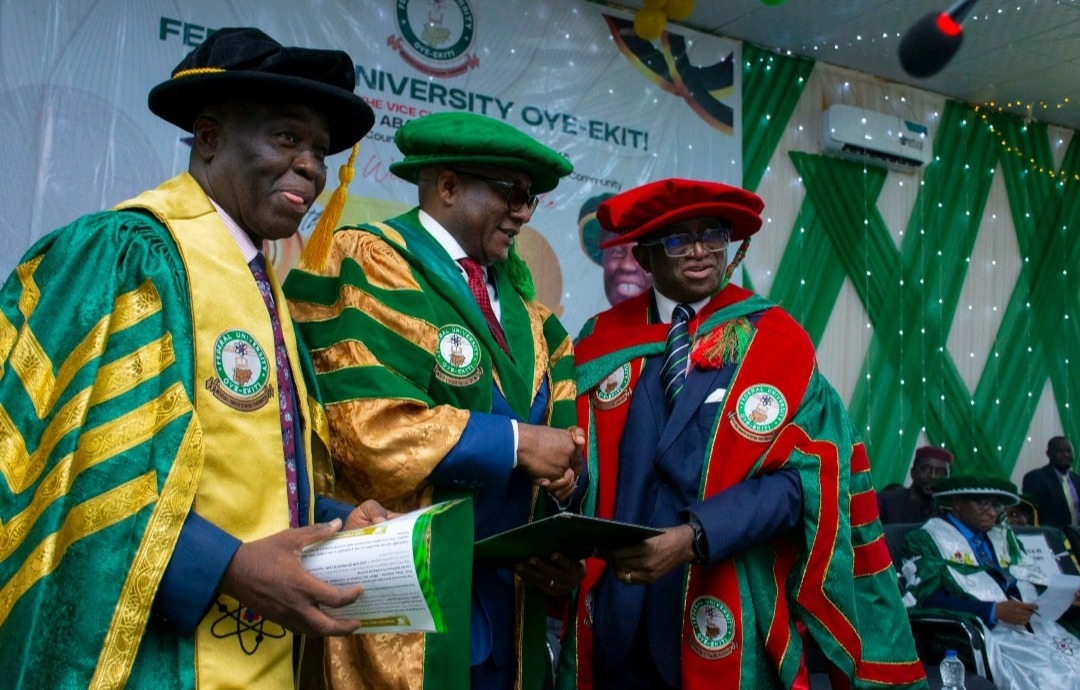 FUOYE Honours Air Peace Boss with Doctorate for Aviation Excellence, Humanitarian Impact