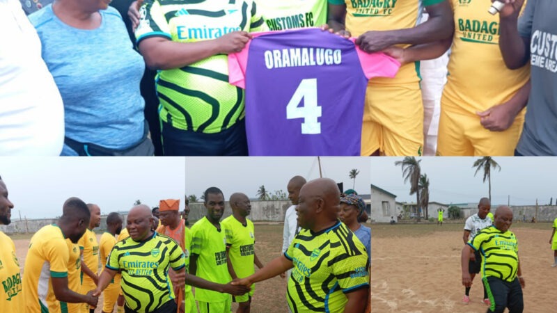 Seme Customs Command Welcomes Controller Ben Oramalugo with Novelty Football Match