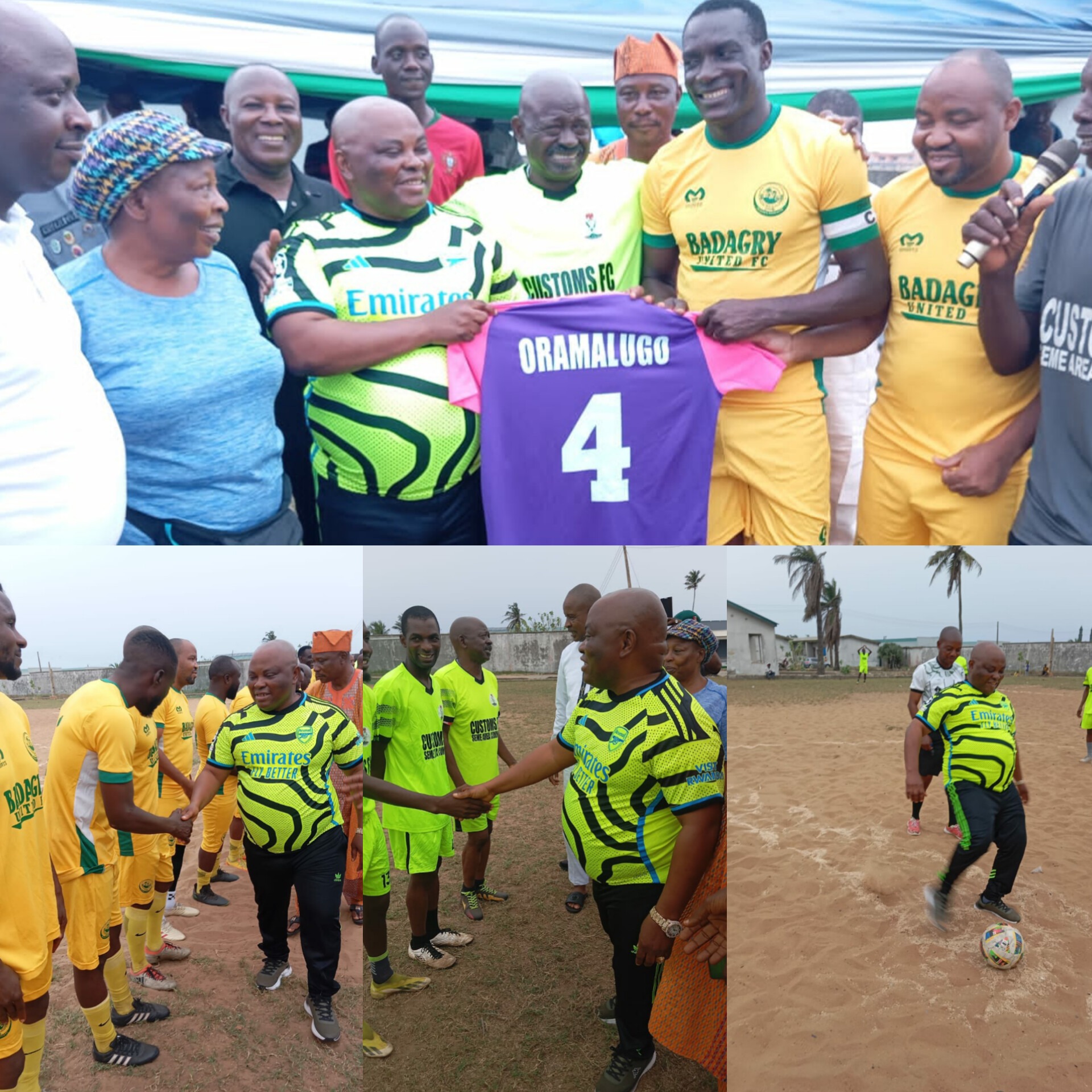 Seme Customs Command Welcomes Controller Ben Oramalugo with Novelty Football Match