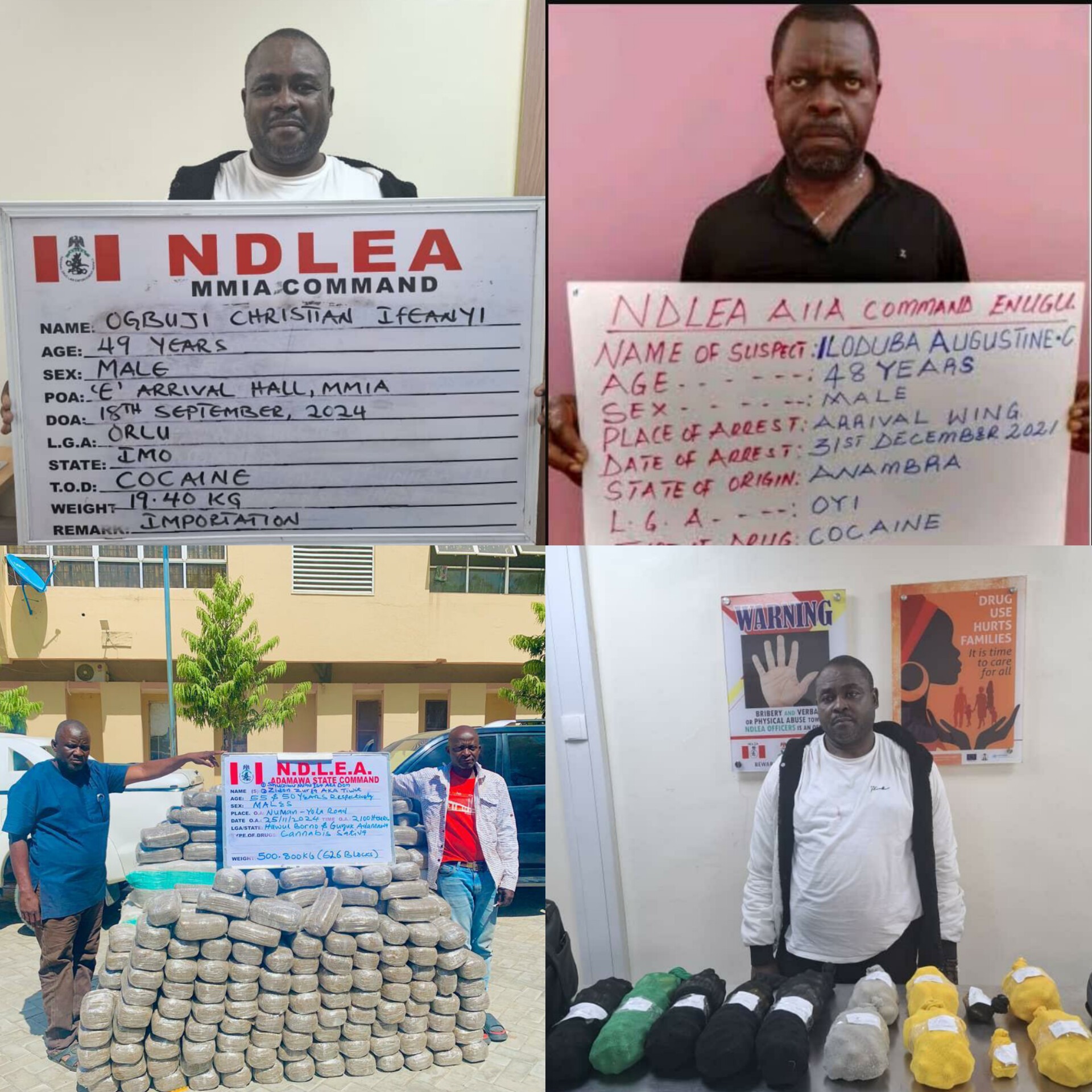 Four Drug Kingpins Sentenced to 95 Years in Jail, Forfeit Luxury Vehicles, Cash in Landmark NDLEA Victory