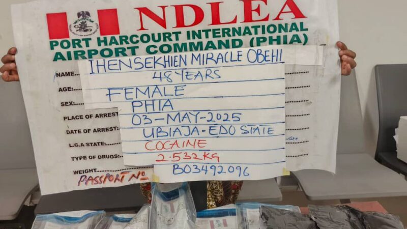 NDLEA Foils Iran-Bound Cocaine Smuggling Attempt, Arrests British Ex-Convict with 37.6kg Cannabis at Lagos Airport
