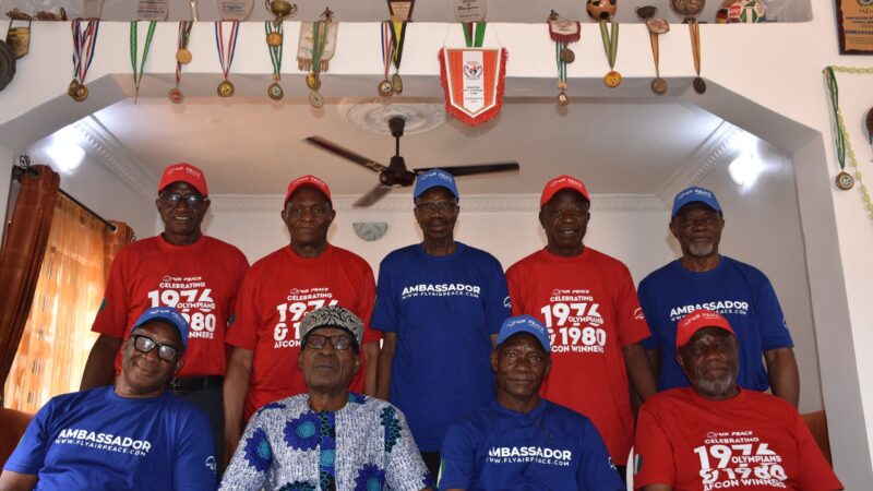 Air Peace Ambassadors Pay Tribute to Late Football Legend Christian Chukwu in Enugu