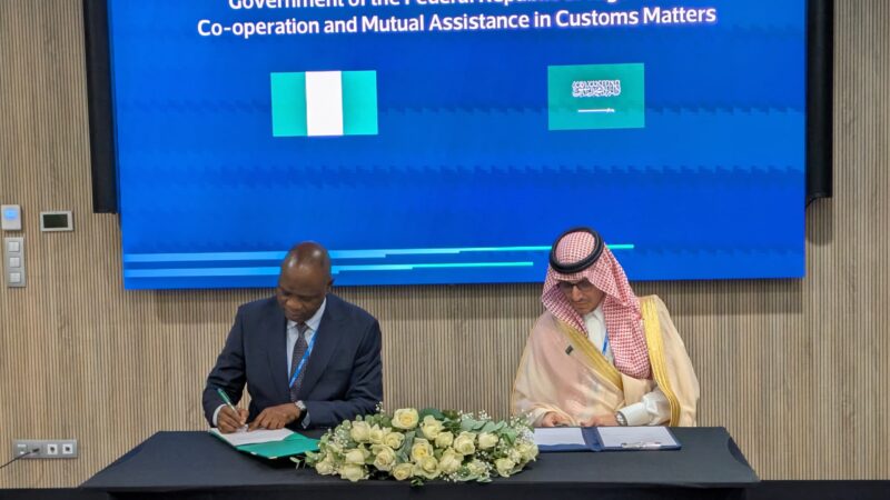 Nigeria, Saudi Arabia Sign Landmark Customs Agreement to Bolster Border Security, Trade Efficiency