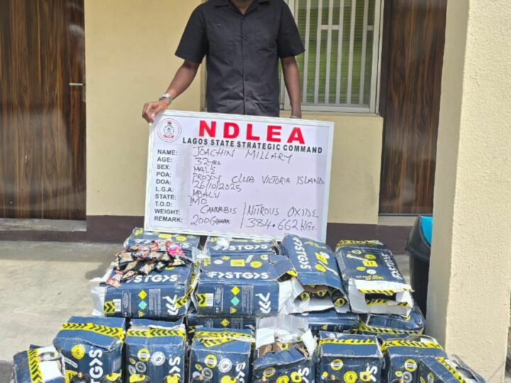 NDLEA Cracks Down on Drug Party at Lagos Night Club, Seizes 384.88kg of Cannabis