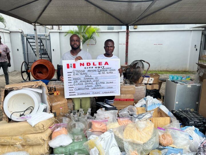 NDLEA Arrests Wanted Drug Kingpin at Lagos Airport, Dismantles Lekki Colorado Laboratory