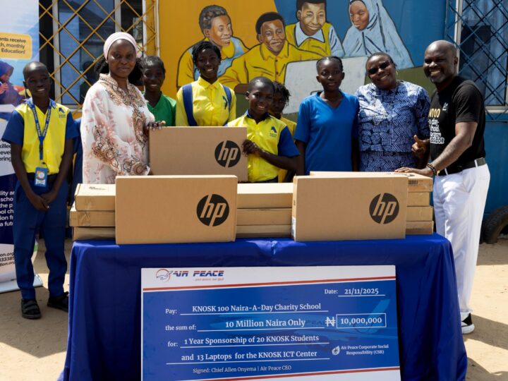 Air Peace Grants Scholarship to Underserved Students of KNOSK School, Donates Laptops for ICT Centre