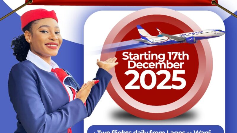 Air Peace Scales Up Domestic Flight Capacity, Reintroduces Warri Services for Yuletide Travel