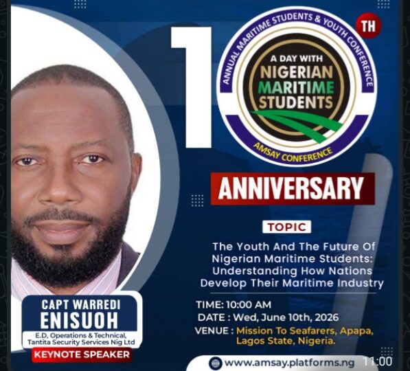 Capt Warredi to Deliver Keynote Address at 10th AMSAY Conference in Lagos