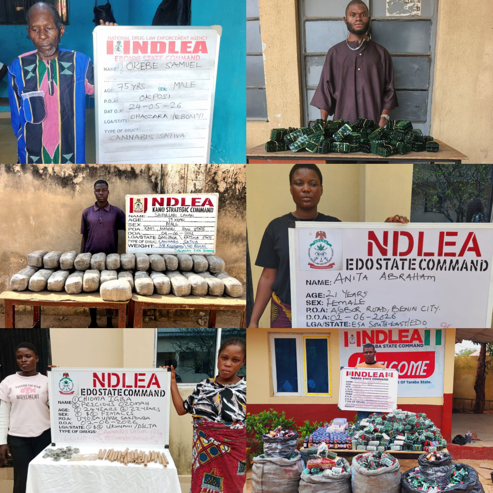 NDLEA Intercepts Massive Opioid Haul in Taraba, Arrests 75-Year-Old Suspect in Ebonyi