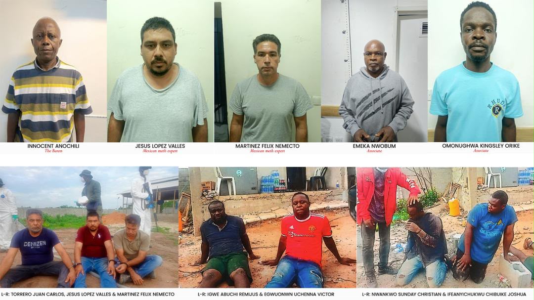 NDLEA Arraigns Alleged Drug Baron, Three Mexicans, Six Others Over N480bn Meth Lab