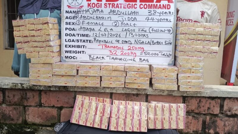 NDLEA Intercepts 1.63 Million Tramadol Pills Bound for Kano, Arrests 80-Year-Old Suspect in Nationwide Crackdown
