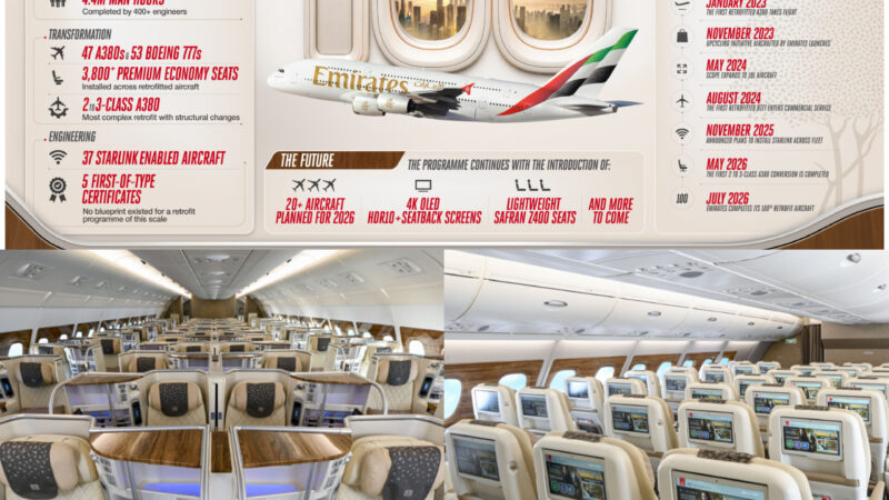 Emirates Completes Retrofit of 100 Aircraft in US$5bn Modernisation Programme