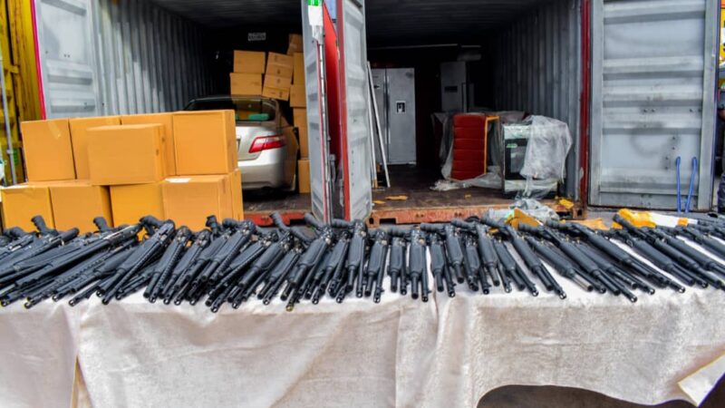 Customs Uncovers 399 Jojef Rifles in Seized Tin Can Port Shipment