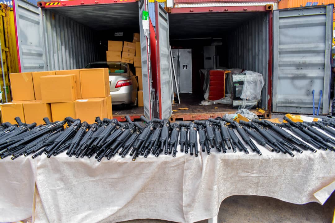 Customs Uncovers 399 Jojef Rifles in Seized Tin Can Port Shipment