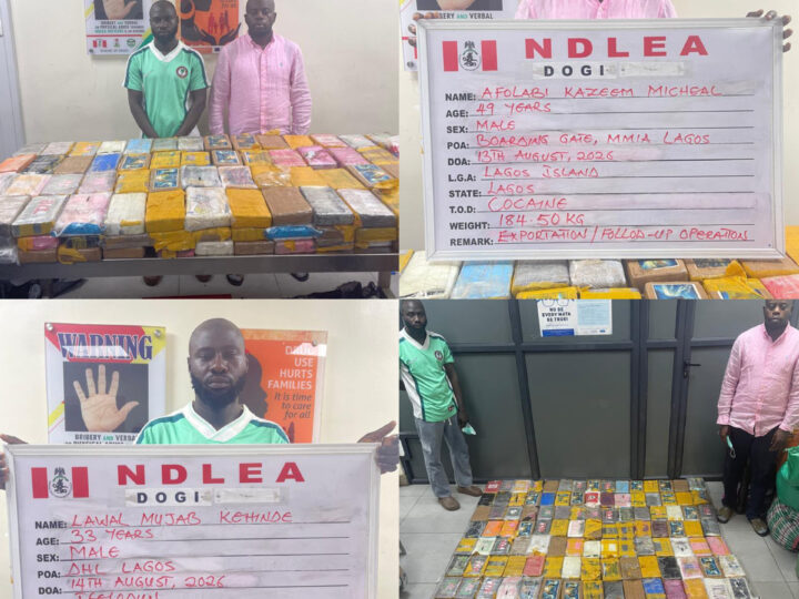 NDLEA arrests ‘KC Luxury’ as agency smashes international cocaine cartel, seizes N39bn consignment