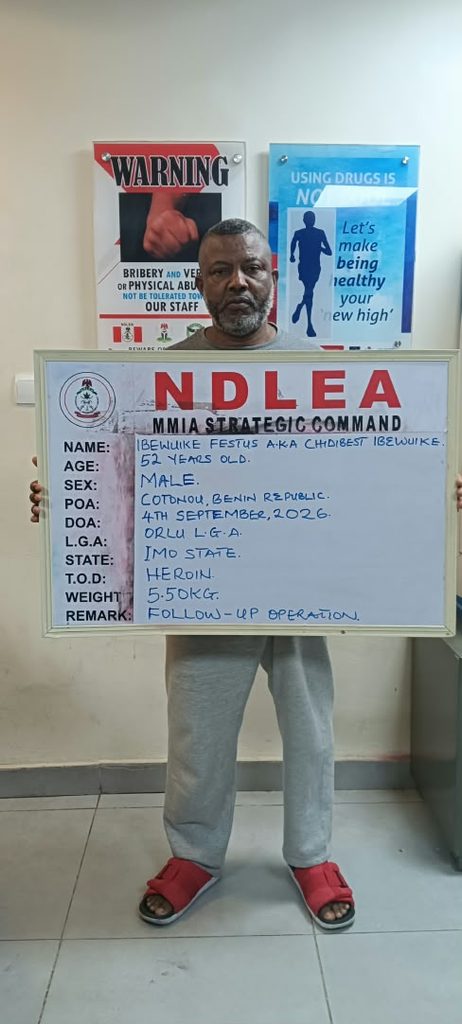 NDLEA Arrests Fugitive Drug Kingpin Linked to 49.70kg Heroin Haul 2 285651