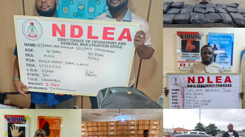 NDLEA Intercepts UK Shipments of ‘Colos’, Recovers 2.3 Tonnes of Illicit Drugs Nationwide