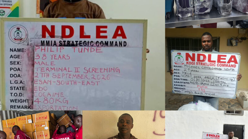 NDLEA Intercepts Italy-Bound Businessman With 4.8kg Cocaine Hidden In Shoes, Bag Railings